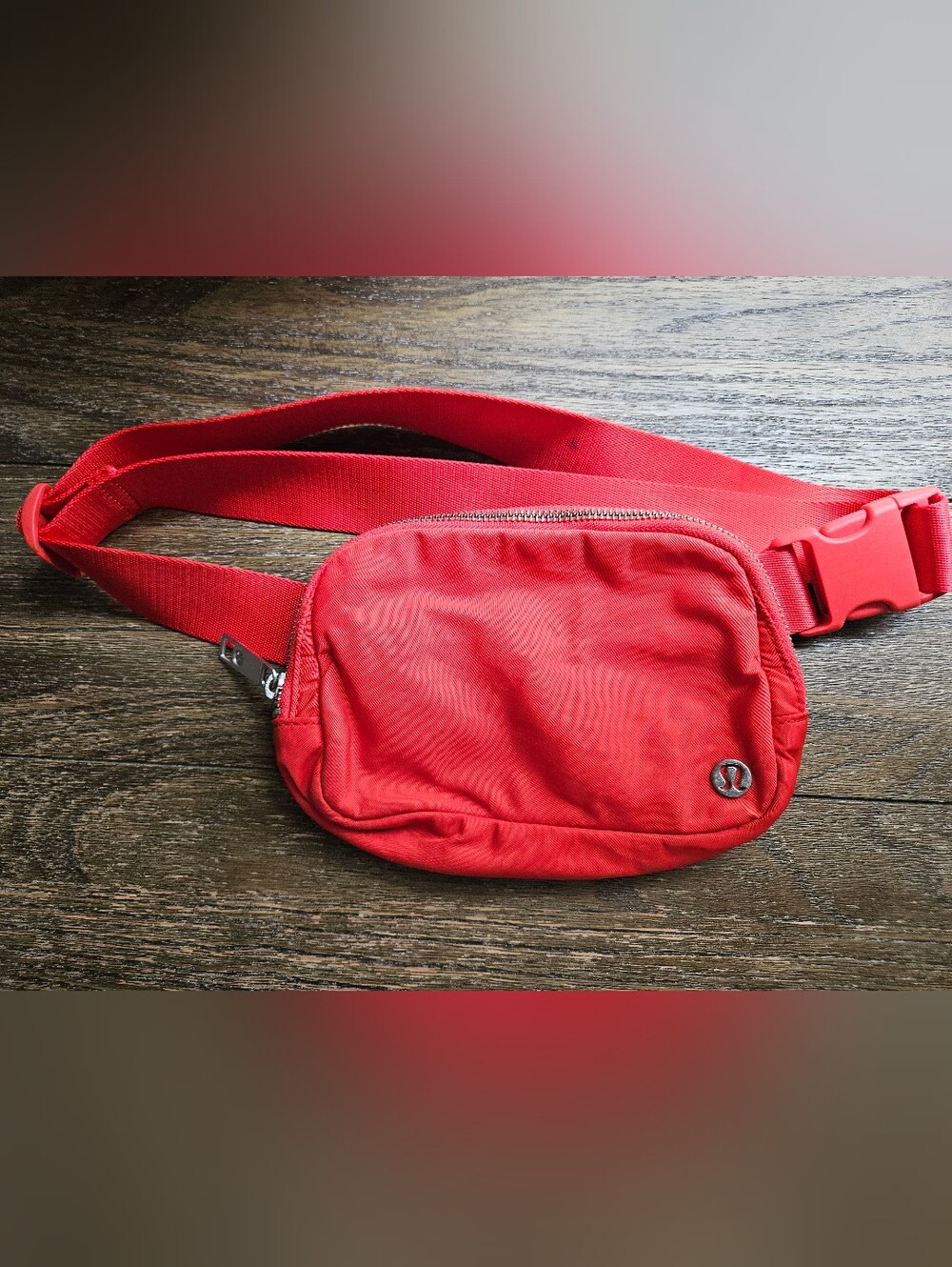 lululemon athletica Red Nylon Waist Bag with Adjustable Strap